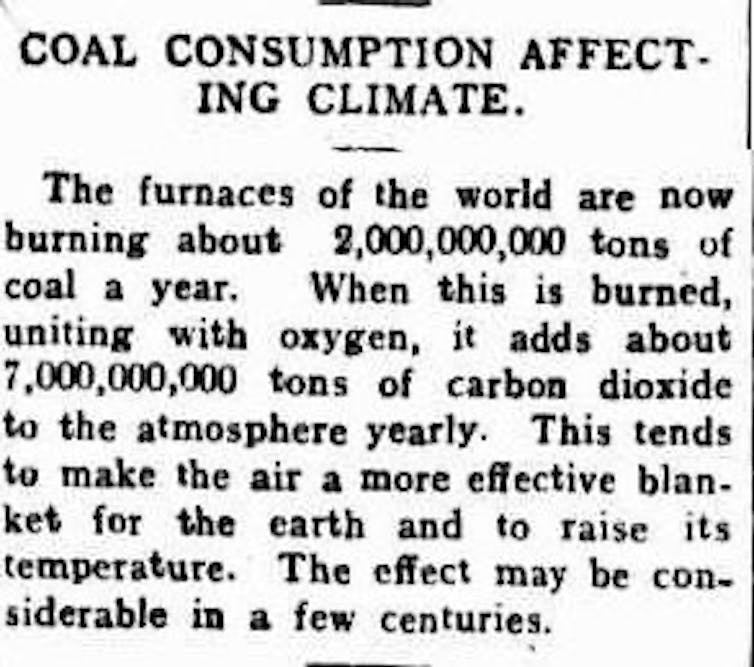 Short newspaper article with the headline 